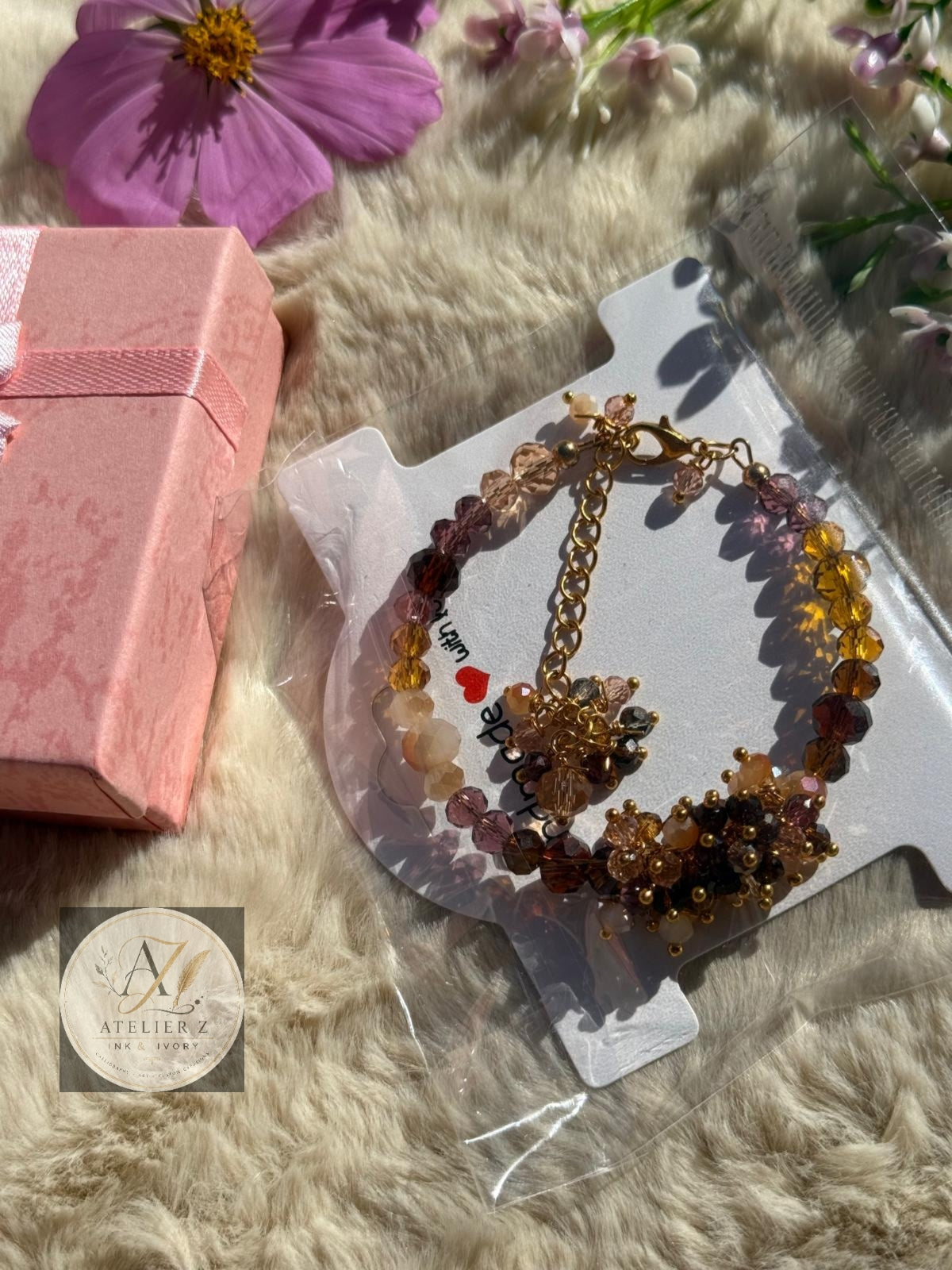 Caramel Cuddle | Cluster Bead Bracelet
