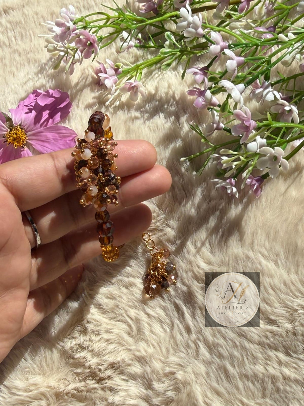 Caramel Cuddle | Cluster Bead Bracelet