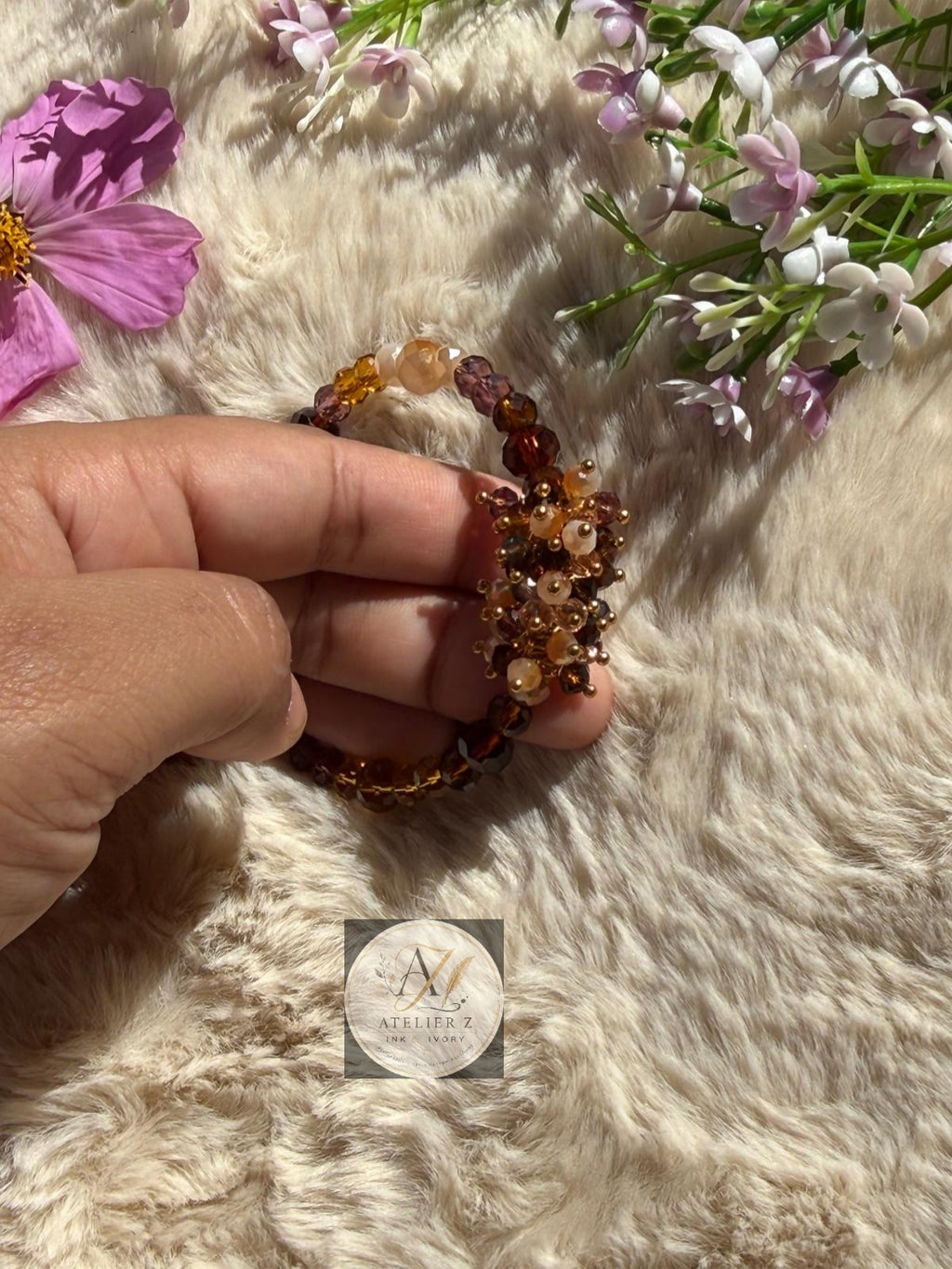 Caramel Cuddle | Cluster Bead Bracelet