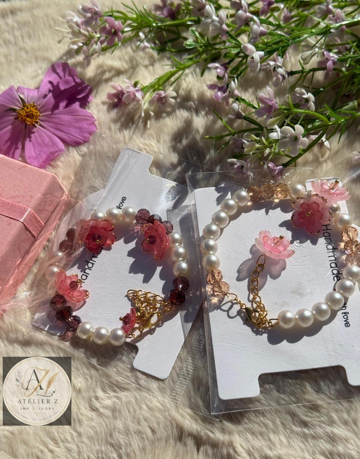 Velvet Rose Pearl | Pearl & Floral Bracelet