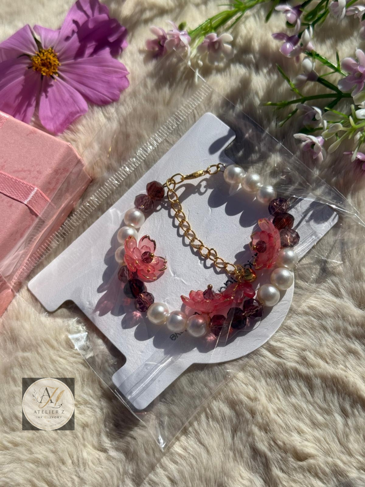 Velvet Rose Pearl | Pearl & Floral Bracelet