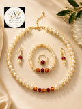 Elegant Pearl 5-Piece Jewelry Set | Necklace, Bracelet, Earrings & Ring