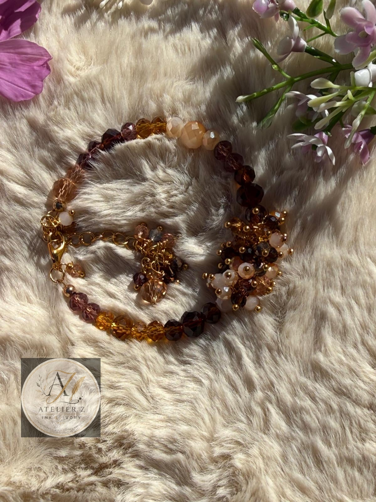 Caramel Cuddle | Cluster Bead Bracelet